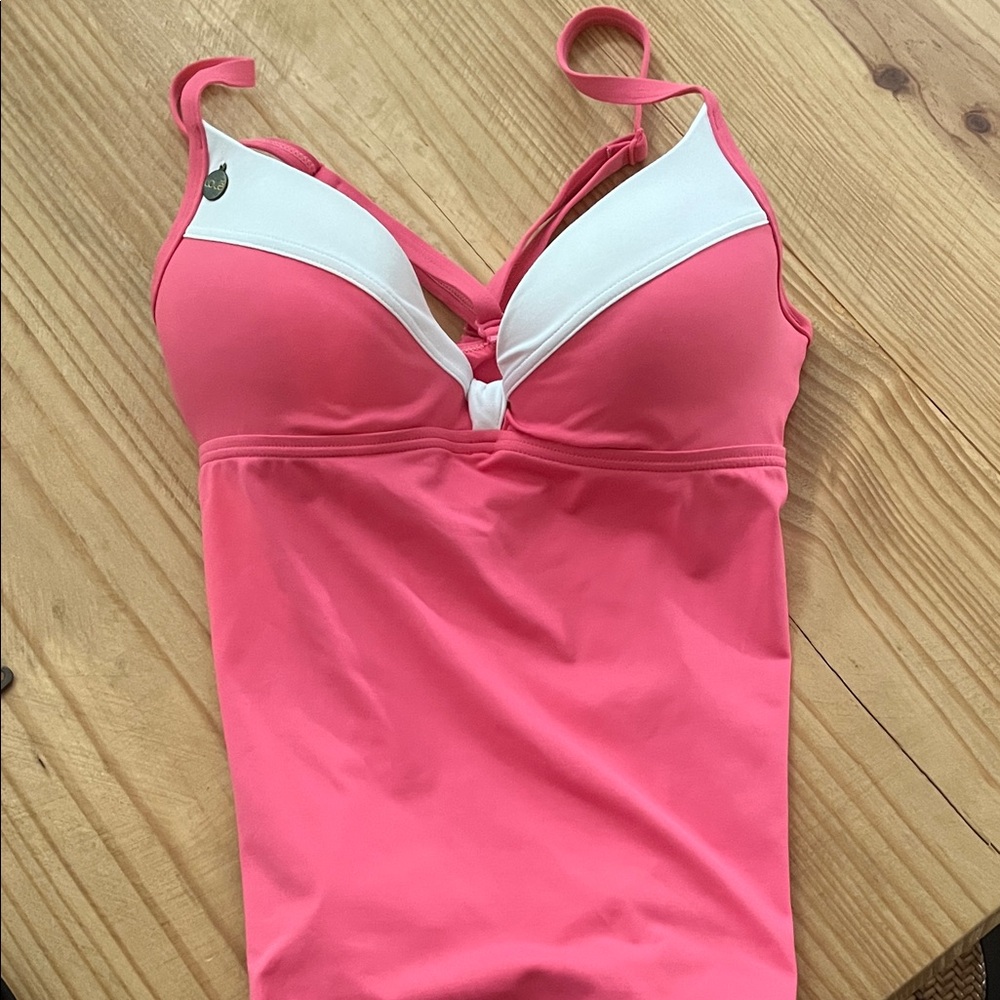 Lole Pink and White Tankini Top